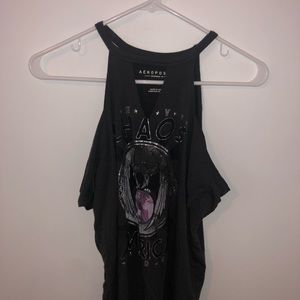 areopostale graphic cold shoulder top